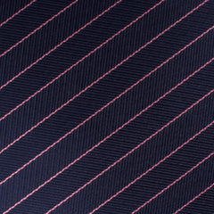 Pink Striped Navy Blue Herringbone Skinny Tie Fabric