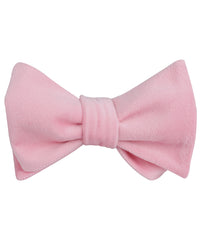 Pink Velvet Self Tied Bow Tie