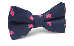 Pink Water Elephant Bow Tie