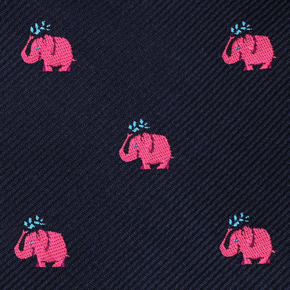 Pink Water Elephant Necktie Fabric