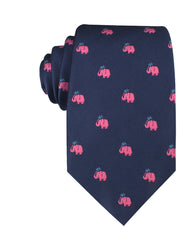 Pink Water Elephant Necktie