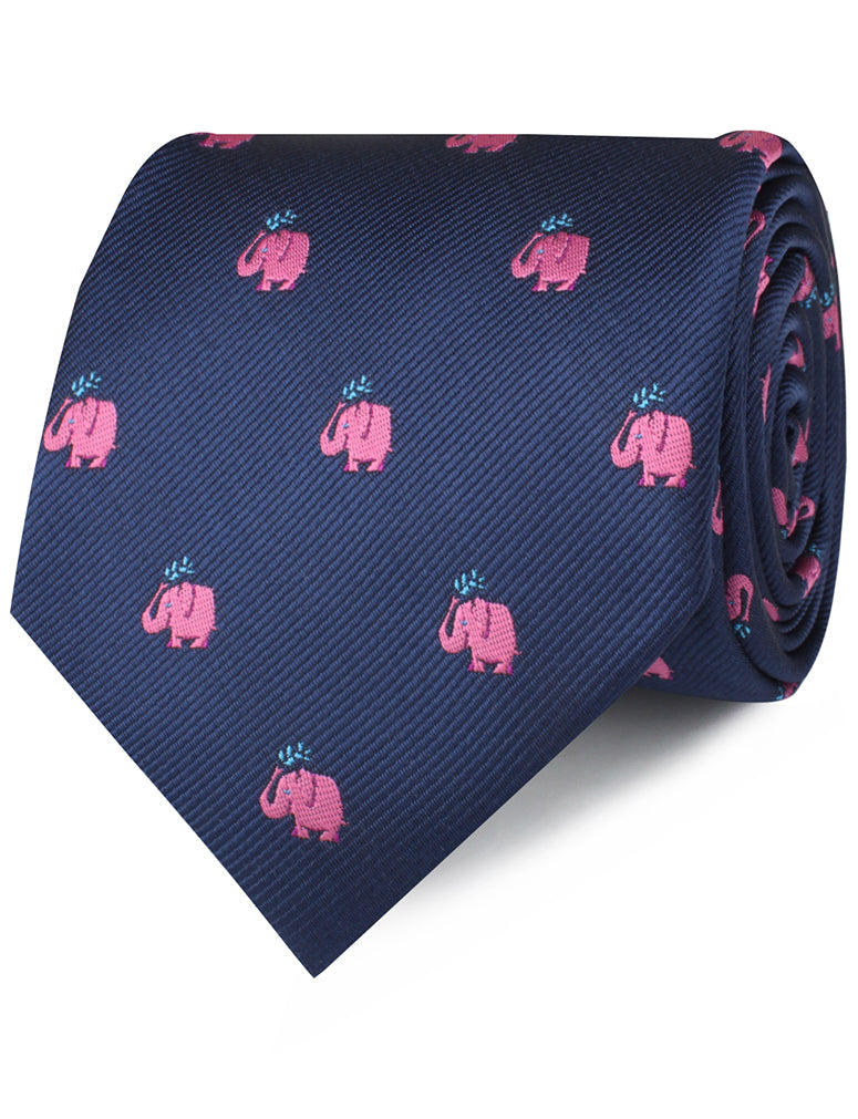 Pink Water Elephant Neckties