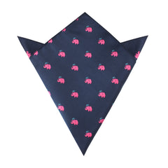 Pink Water Elephant Pocket Square