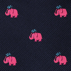 Pink Water Elephant Self Bow Tie Fabric