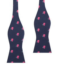 Pink Water Elephant Self Bow Tie