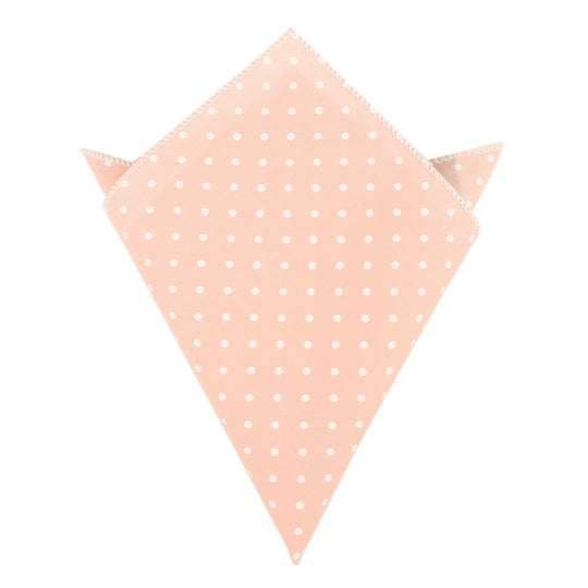 Pink with White Polka Dots Cotton Pocket Square