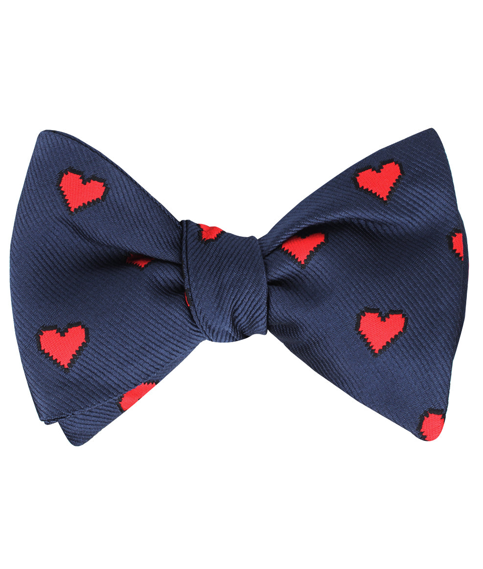 Pixel Love Heart Self Tie Bow Tie