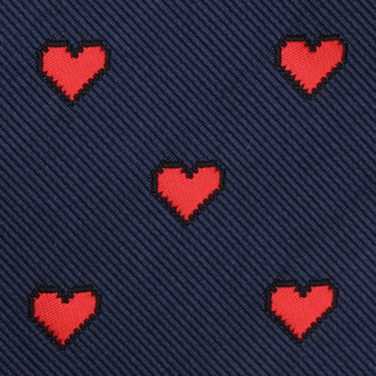 Pixel Love Heart Skinny Tie Fabric