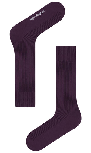 Plum Purple Ribbed Socks