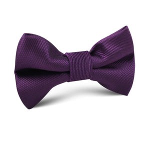 Plum Purple Weave Kids Bow Tie