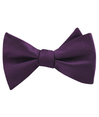 Plum Purple Weave Self Tied Bow Tie