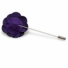 Plum Purple Mini Mens Lapel Flower