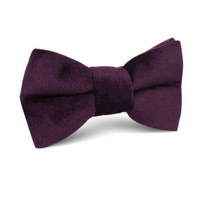 Plum Purple Velvet Kids Bow Tie