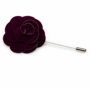 Plum Purple Velvet Lapel Flower