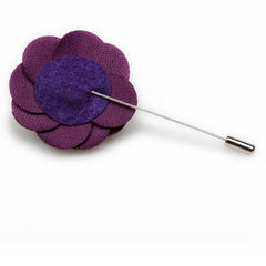 Plum Purple Velvet Mens Lapel Flower