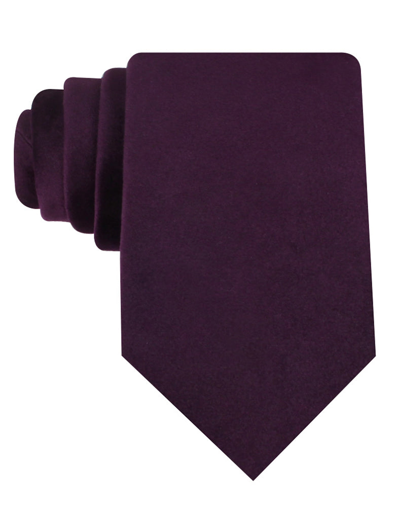 Plum Purple Velvet Necktie