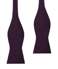 Plum Purple Velvet Self Bow Tie
