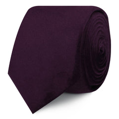 Plum Purple Velvet Skinny Tie Roll