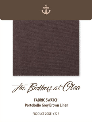 Fabric Swatch (Y222) - Portobello Grey Brown Linen