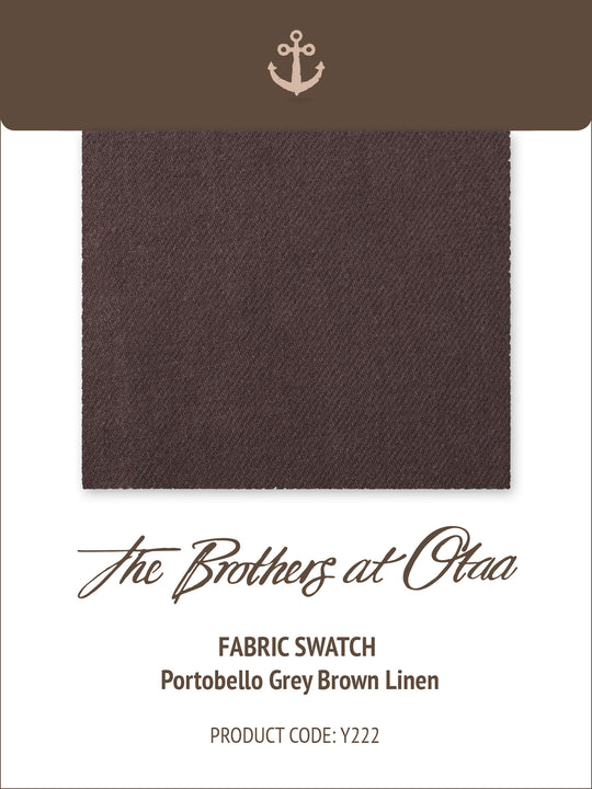 Fabric Swatch (Y222) - Portobello Grey Brown Linen