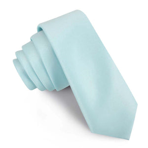 Powder Blue Satin Skinny Tie