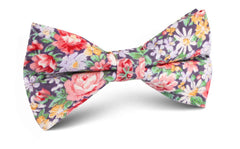 Purple Giverny Floral Bow Tie