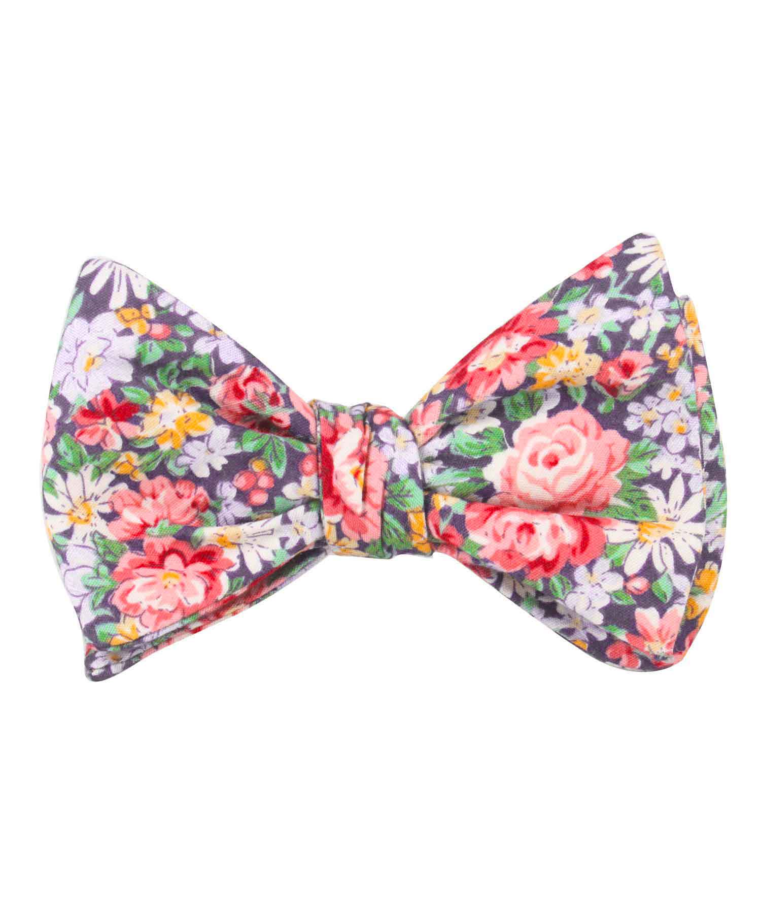 Purple Giverny Floral Self Bow Tie