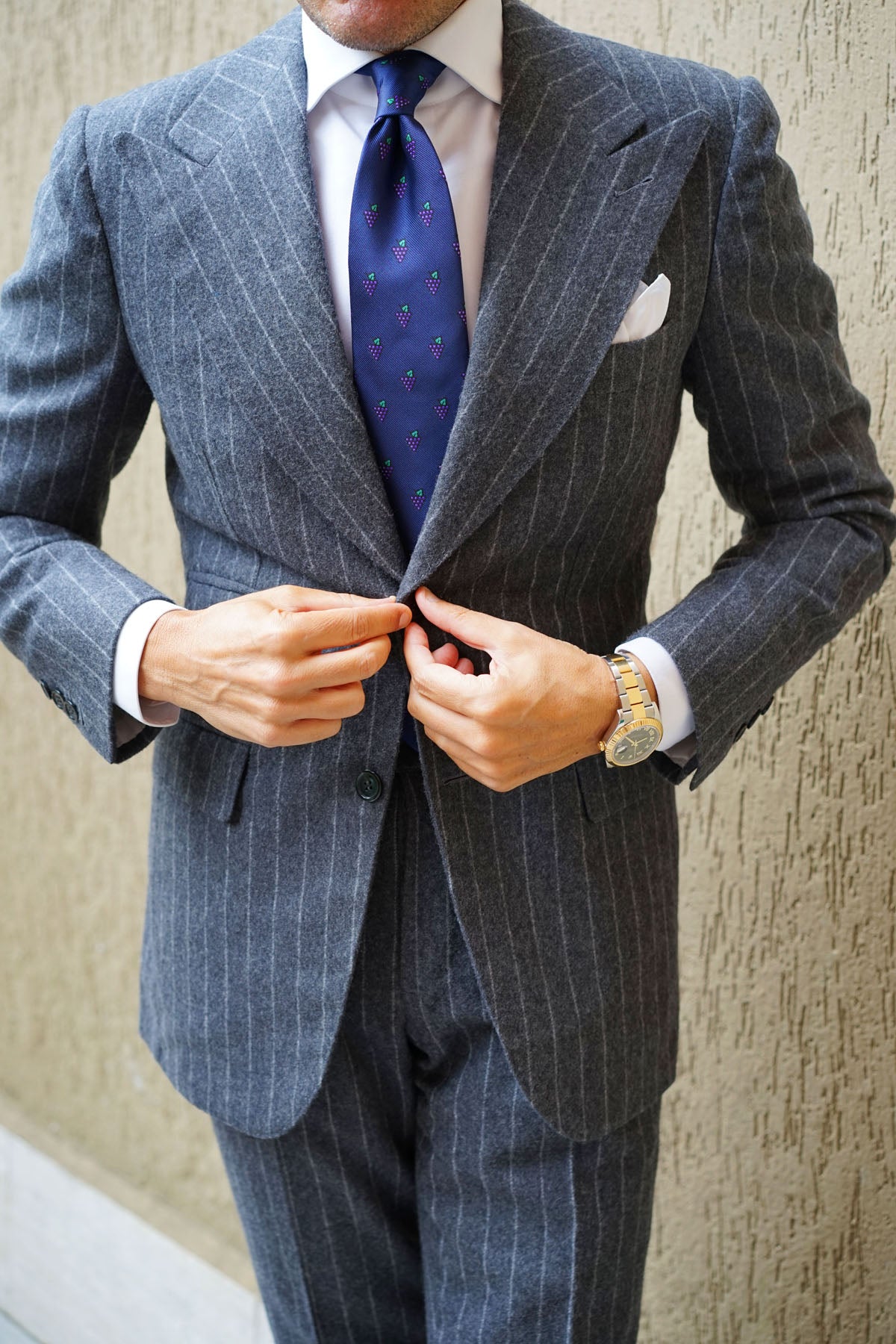 Purple Grapes Necktie | Fruit Pattern Tie | Best Casual Ties for Men | OTAA