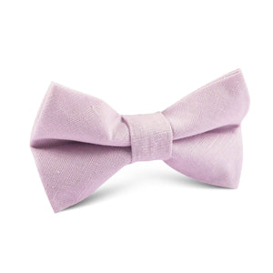 Purple Lilac Lavender Slub Linen Kids Bow Tie