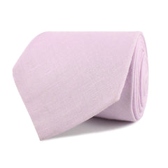 Purple Lilac Lavender Slub Linen Necktie