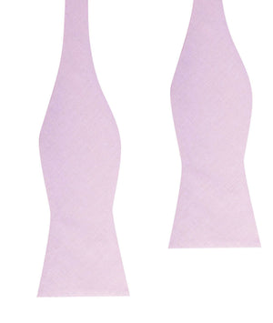 Purple Lilac Lavender Slub Linen Self Tie Bow Tie
