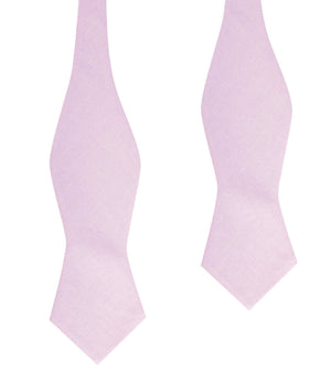 Purple Lilac Lavender Slub Linen Self Tie Diamond Tip Bow Tie