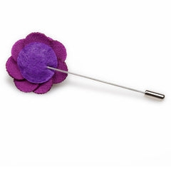 Purple Mini Mens Lapel Flower