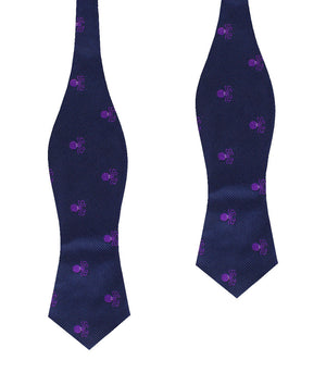Purple Octopus Diamond Self Bow Tie