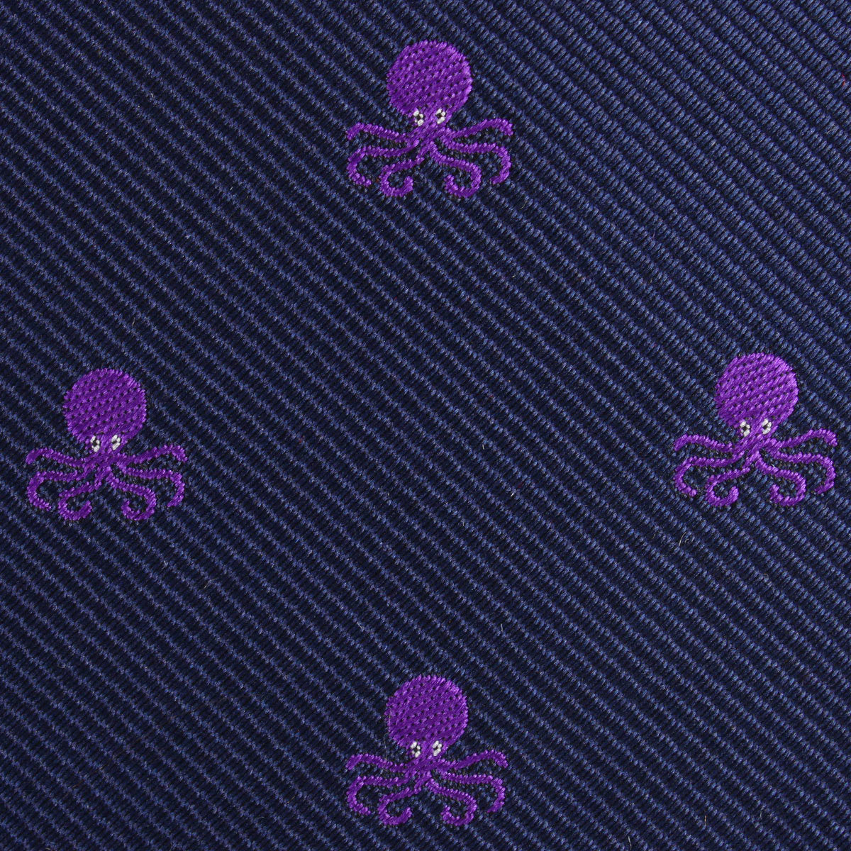 Purple Octopus Fabric Skinny Tie