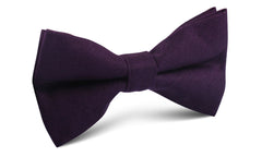 Purple Plum Slub Linen Bow Tie