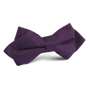 Purple Plum Slub Linen Diamond Bow Tie