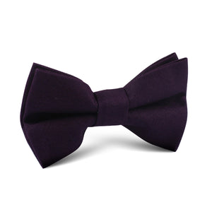 Purple Plum Slub Linen Kids Bow Tie