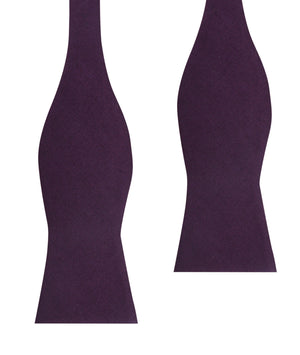 Purple Plum Slub Linen Self Tie Bow Tie
