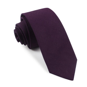 Purple Plum Slub Linen Skinny Tie