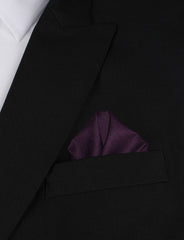 Purple Plum Slub Linen Winged Puff Pocket Square Fold