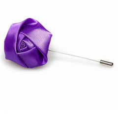 Purple Satin Rose Lapel Pin
