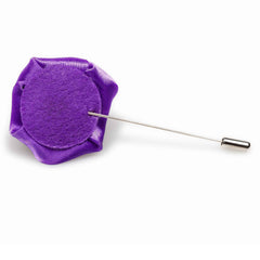 Purple Satin Rose Mens Lapel Pin