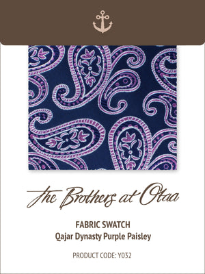 Fabric Swatch (Y032) - Qajar Dynasty Purple Paisley