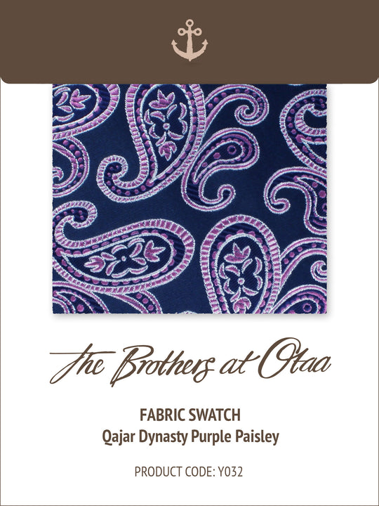 Fabric Swatch (Y032) - Qajar Dynasty Purple Paisley