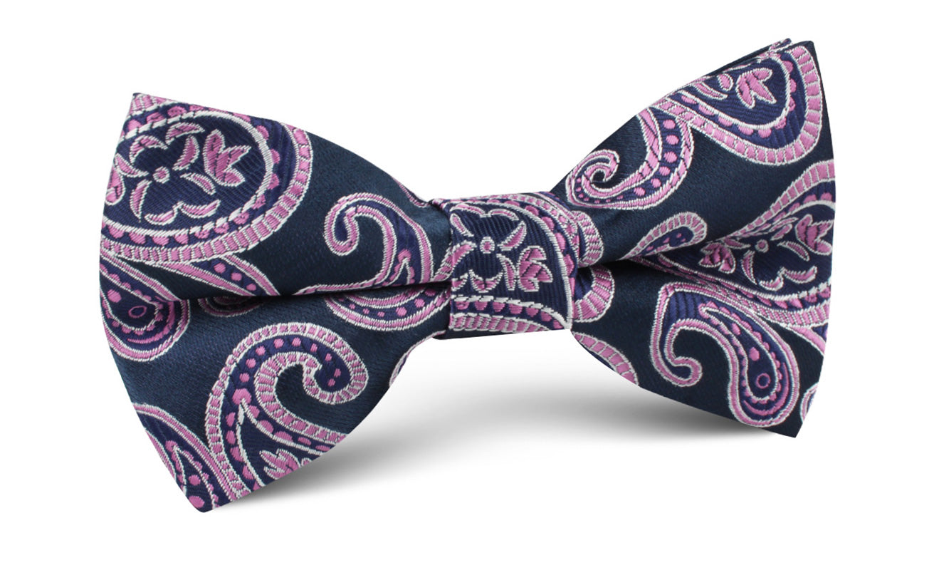 Qajar Dynasty Purple Paisley Bow Tie