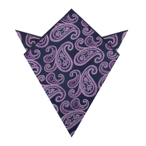 Qajar Dynasty Purple Paisley Pocket Square