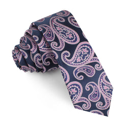Qajar Dynasty Purple Paisley Skinny Tie