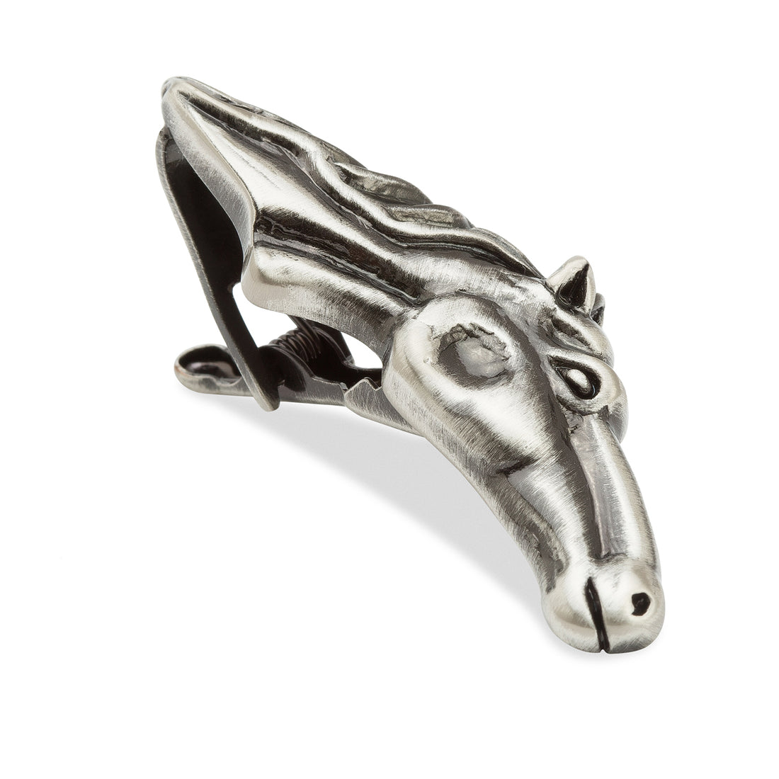 Racehorse Head Antique Silver Tie Bar