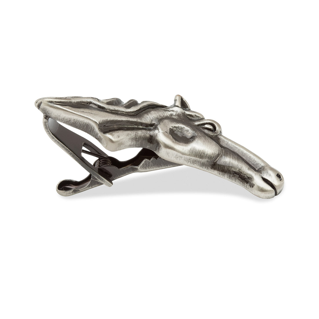 Racehorse Head Antique Silver Tie Bars